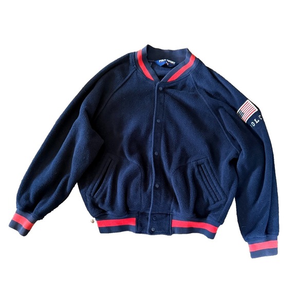 Polo Ralph Lauren Other - VTG 1995 Polo Sport Ralph Lauren Varsity Jacket Mens Med Blue Red USA Olympics